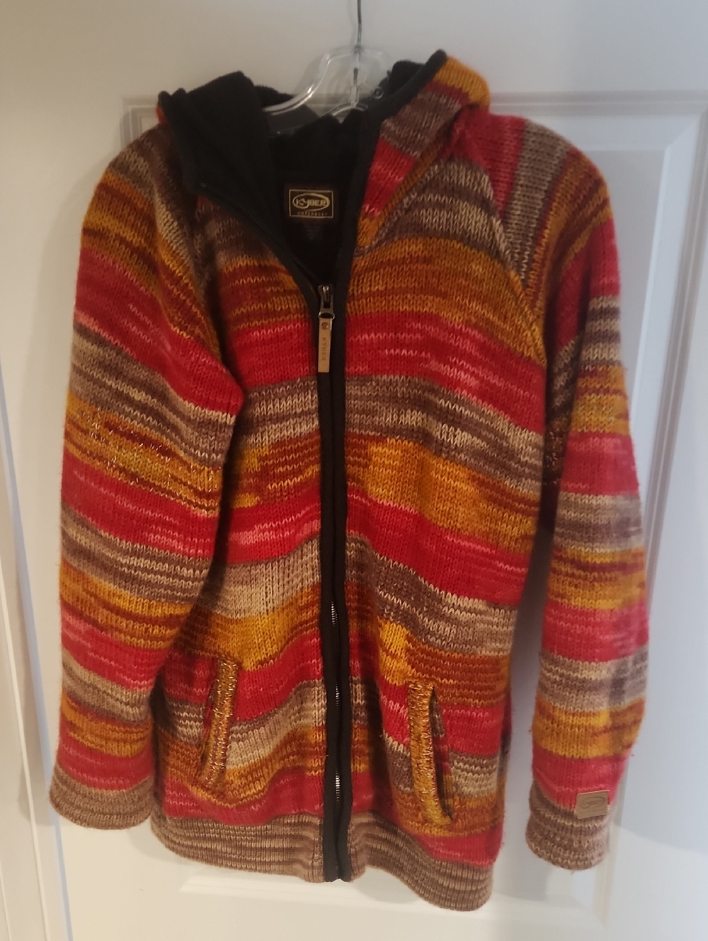 Women's Multicolor Wool Hoodie  Outerwear Jacket